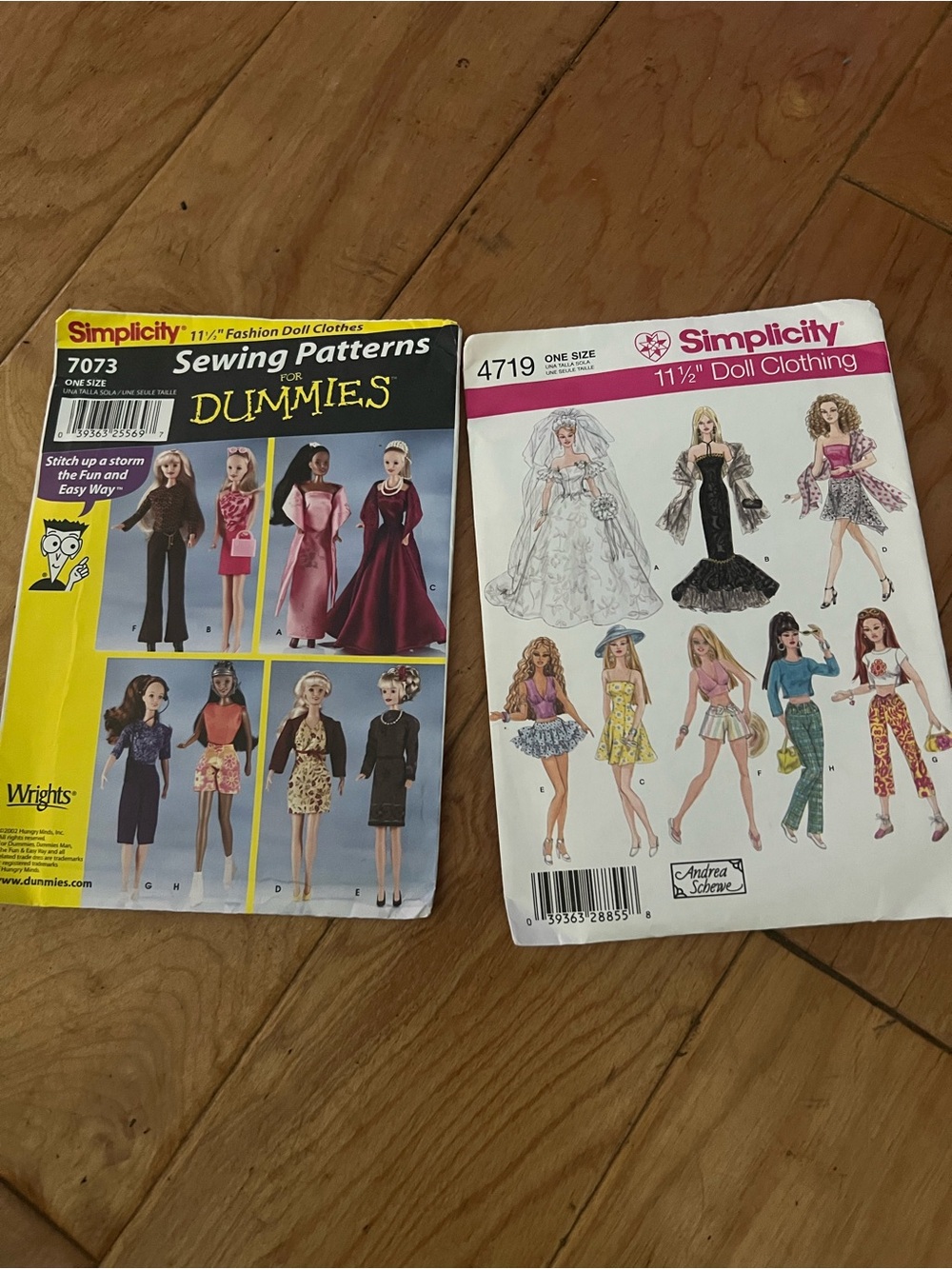 Simplicity Doll Clothing Pattern Pair - 11 1/2” Fashion Dolls